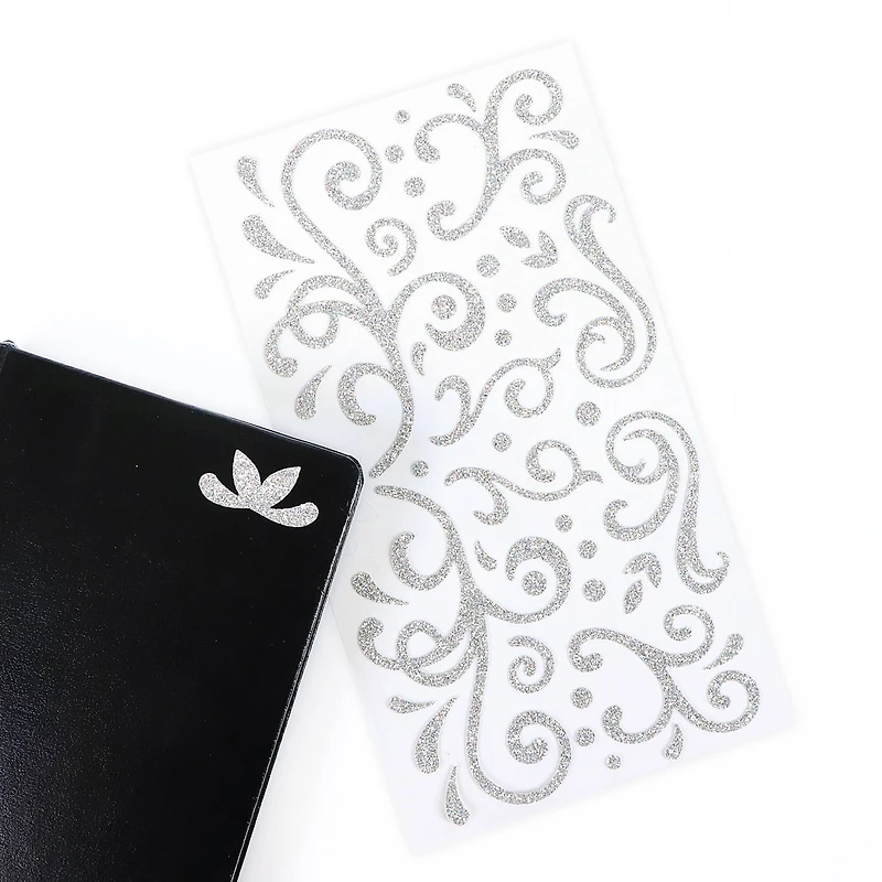 Silver Holographic Glitter Swirl Stickers by Recollections™