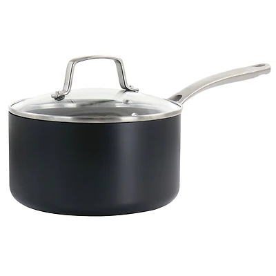 Martha Stewart 3.5qt. Matte Black Aluminum Nonstick Saucepan