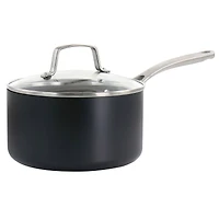 Martha Stewart 3.5qt. Matte Black Aluminum Nonstick Saucepan