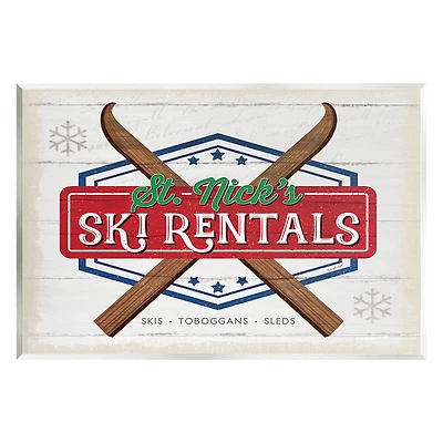 Stupell Industries St. Nick's Ski Rentals Vintage Wall Plaque Art