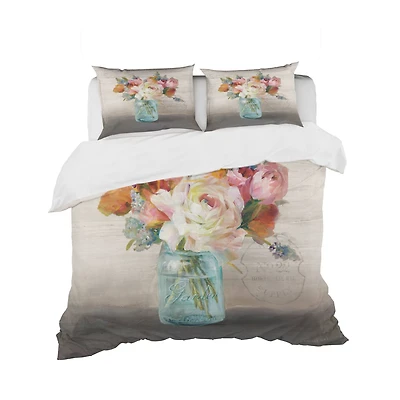 Designart 'French Cottage Bouquet II Mothers' Cottage Bedding Set