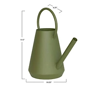Hello Honey® 11.5" Matte Green Textured Metal Garden Watering Can