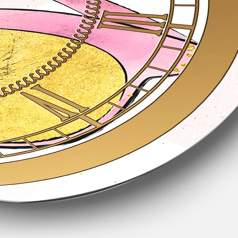 Designart 'Fashion Glam Accessories Pink Glam Wall Clock