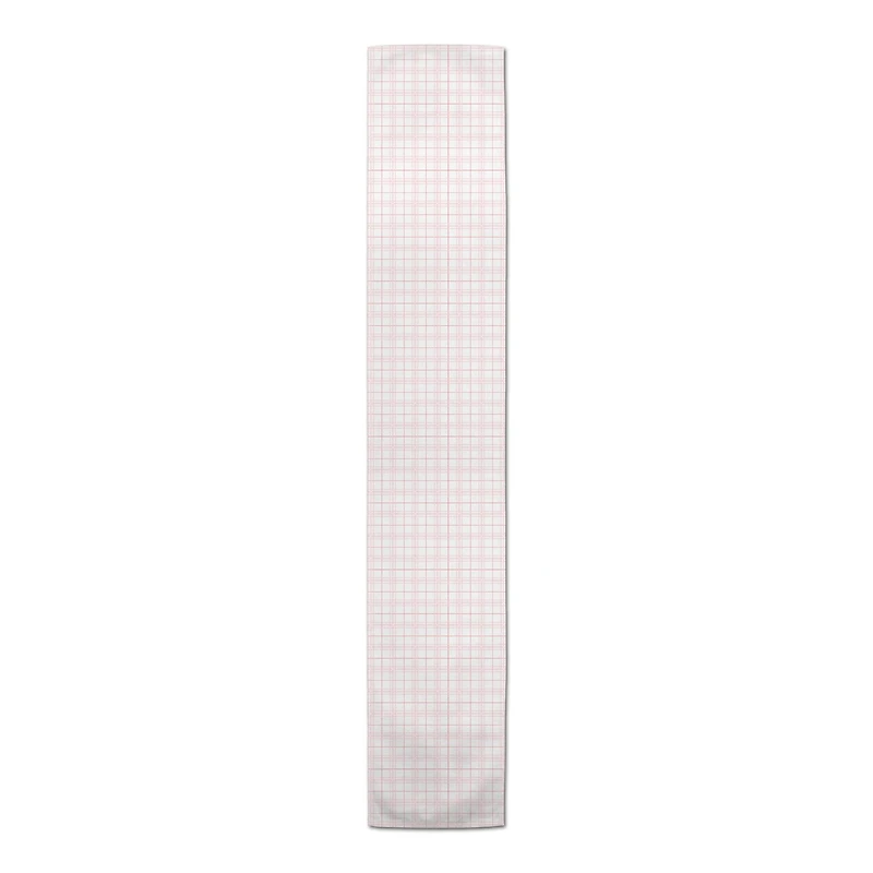 90" Pink & White Plaid Valentine's Day Table Runner