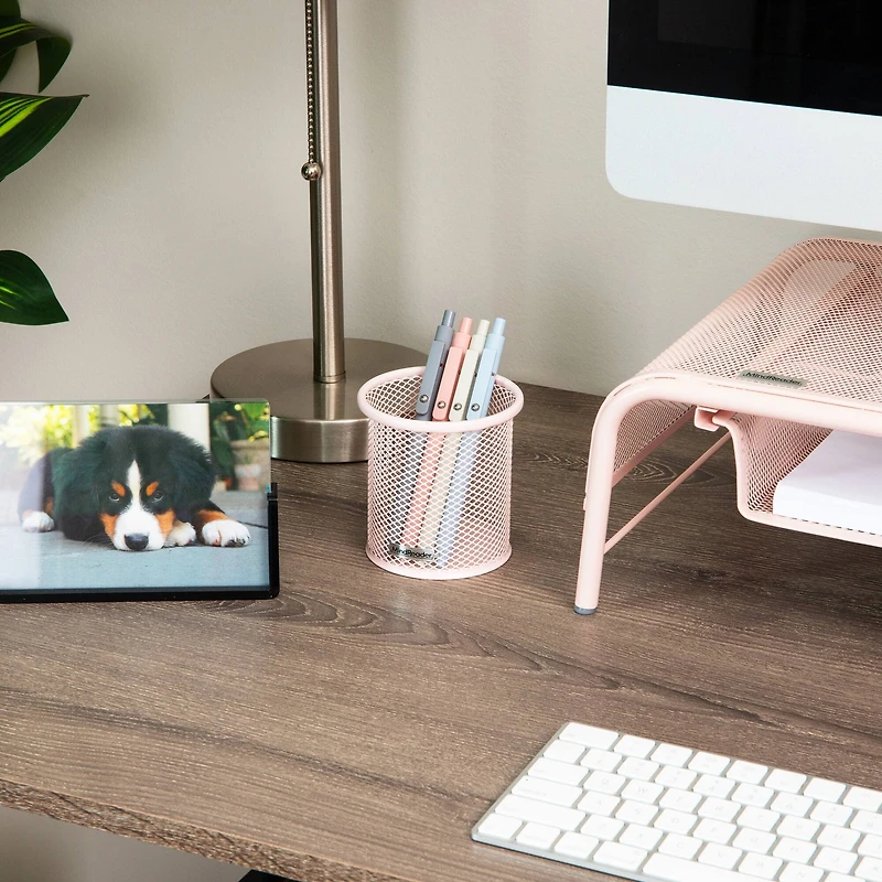 Mind Reader Pen and Accessories Holder, Desktop Organizer, Office, Metal Mesh, Set of 3