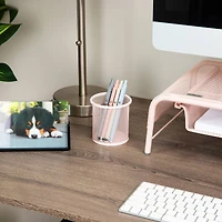 Mind Reader Pen and Accessories Holder, Desktop Organizer, Office, Metal Mesh, Set of 3