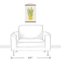 Designs Direct Potted Snake Plant Teak Hanging Canvas