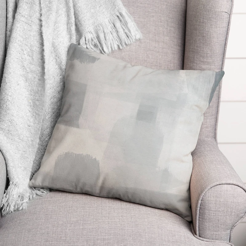 Blue Gray Abstract Indoor/Outdoor Pillow