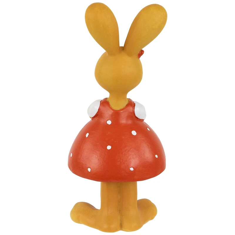 8" Bunny Girl in Polka Dot Dress Easter Outdoor Garden Statue