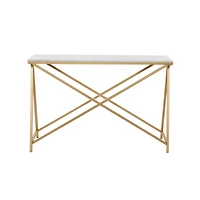 White Iron Contemporary Console Table, 31" x 47" x 14"