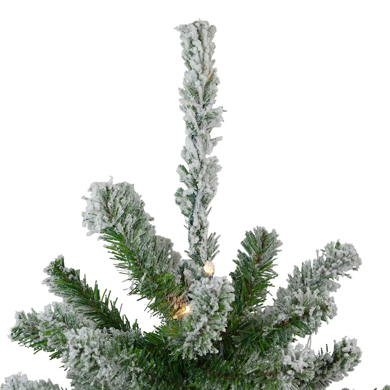 3ft. Pre-Lit Flocked Alpine Artificial Christmas Tree, Clear Lights