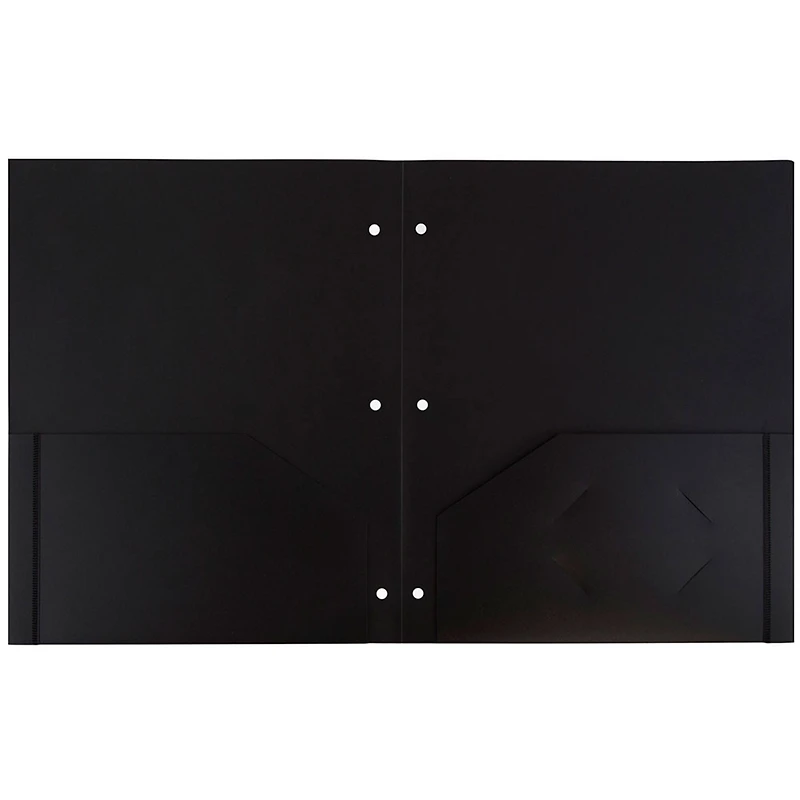 JAM Paper 3-Hole Heavy Duty Plastic Pocket Folder