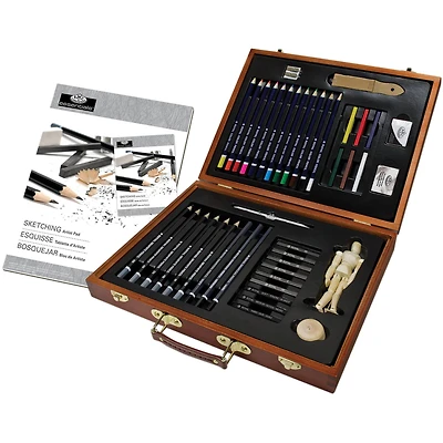 Royal & Langnickel® Essentials™ Sketch & Draw Wooden Box Art Set