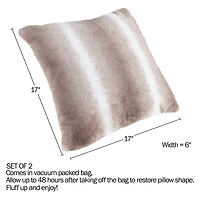 Hastings Home Gray & White Faux Rabbit Fur Pillows, 2ct.