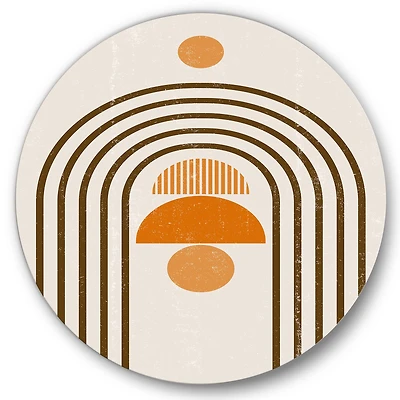 Designart - Abstract Rainbow Sun and Moon In Earth Tones IV