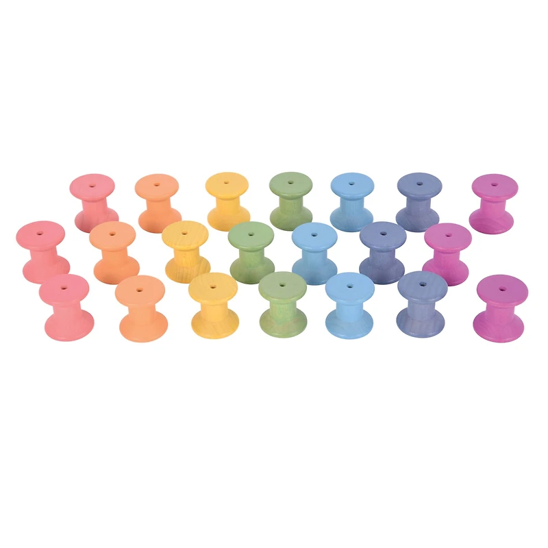TickiT® Rainbow Wooden Spools Set
