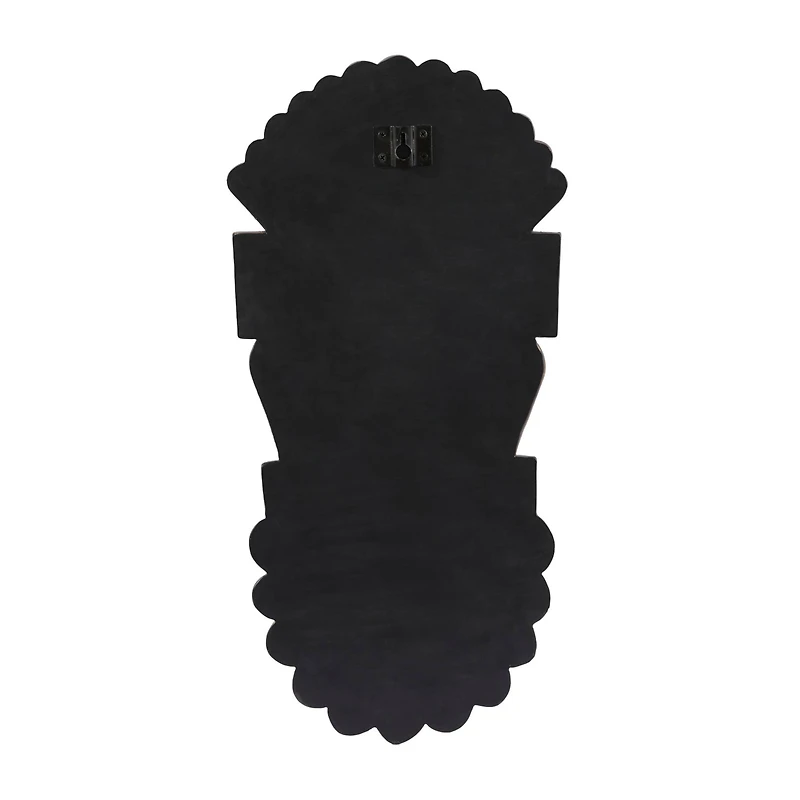 Brown Polystone Primitive African Mask Sculpture 12" x 4" x 24"