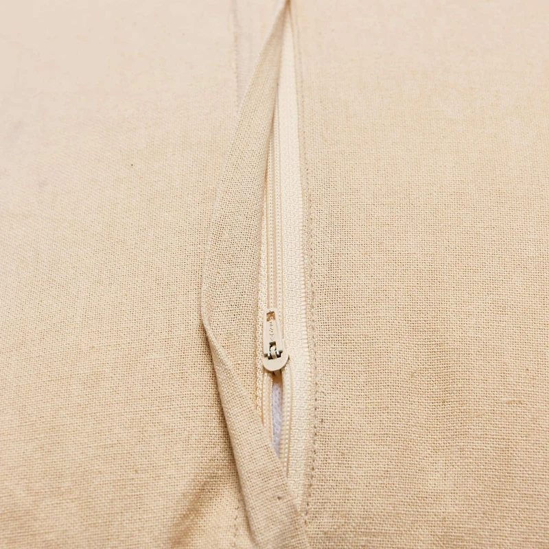 Hello Honey® Linen Embroidery & French Knots Woven Cotton Pillow