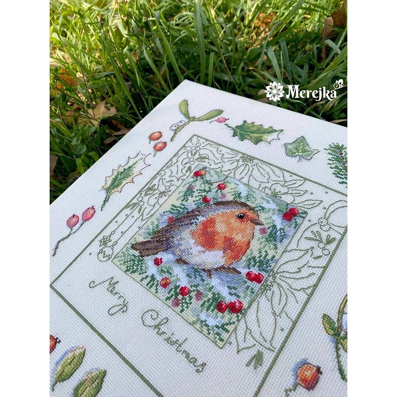 Merejka The Christmas Robin Counted Cross Stitch Kit