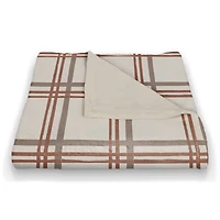 Holiday Plaid on White Coral Fleece Blanket