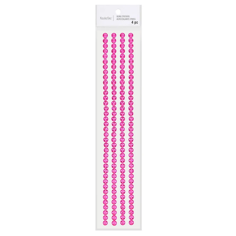 12 Packs: 4 ct. (48 total) Pink Rhinestone Borders by Recollections™
