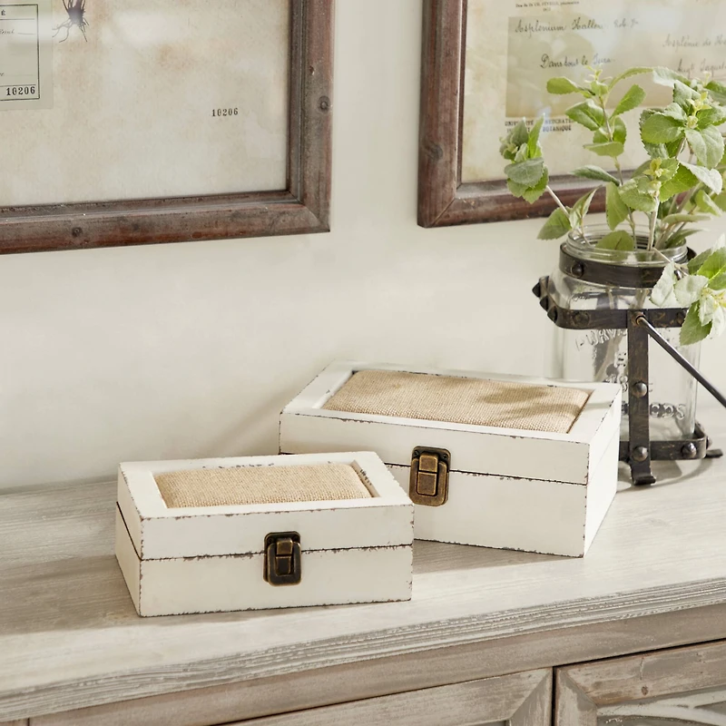 White Wood Farmhouse Box Set, 8" & 10"