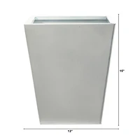 15" White Classic Square Metal Planter