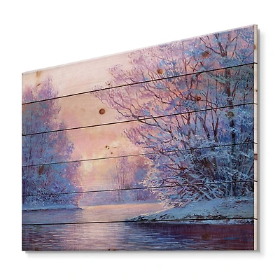 Designart - Winter Landscape With The RiverOriginal