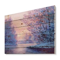 Designart - Winter Landscape With The RiverOriginal