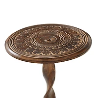 22" Brown Traditional Mango Wood Accent Table