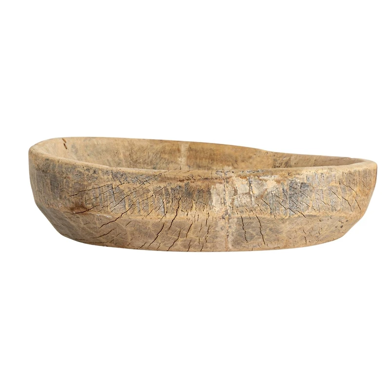 Hello Honey® 18" Natural Rustic Reclaimed Wood Bowl with Handles