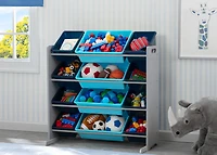 Kids Storage Organizer With 12 Plastic Bins