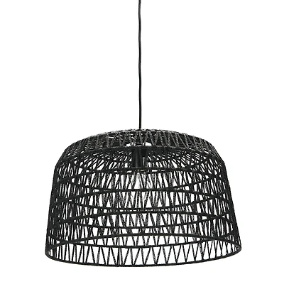 Hello Honey® 19.5" Charcoal Gray Woven Pendant Lamp