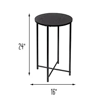 6 Pack: Honey Can Do Black Round Side Table with X-Pattern Base