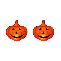 6" LED Illuminated Mercury Glass Jack-O-Lanterns, 2ct.