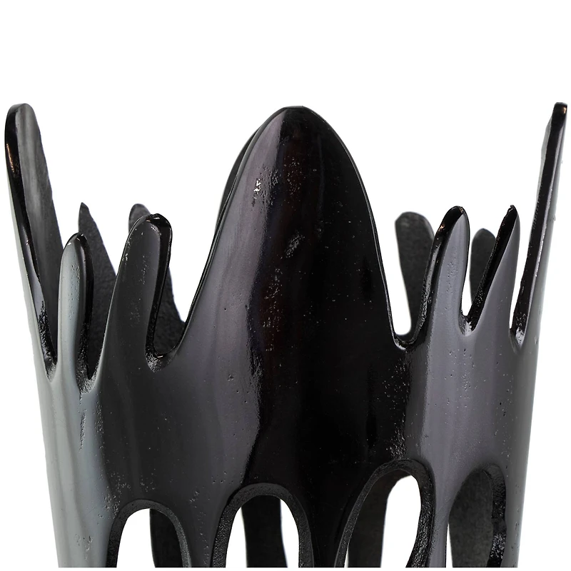 31" Black Aluminum Drip Vase with Melting Designed Body