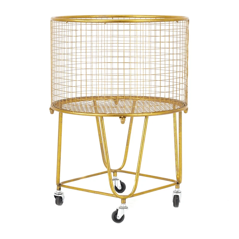 24" Gold Iron Glam Storage Cart
