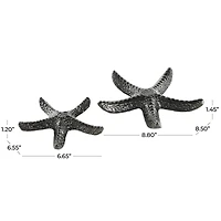 Black Aluminum Metal Starfish Bubble Textured Sculptures, 2ct.