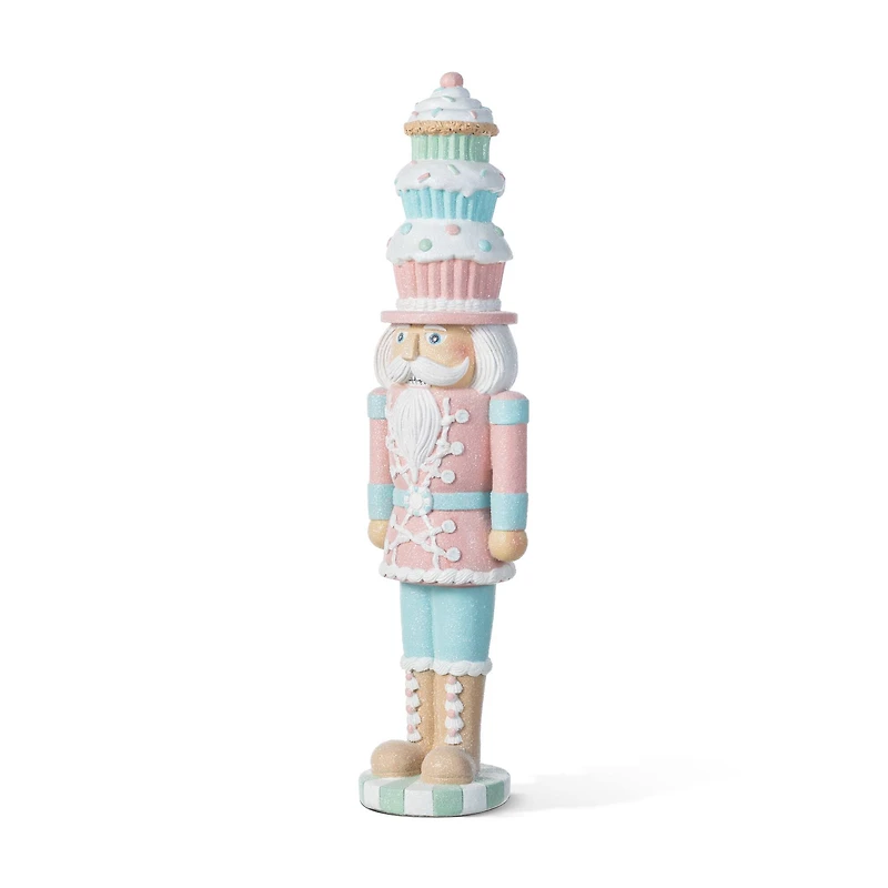 Glitzhome® 18.25" Resin Christmas Cupcake Nutcracker Table Decor