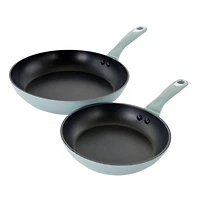 Oster Lynhurst 2-Piece Blue Aluminum Nonstick Frying Pan Set