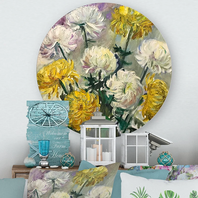 Designart - White and Golden Daisies