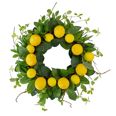 20" Yellow & Green Lemons & Assorted Foliage Spring Wreath