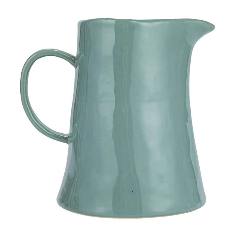 Hello Honey® 8" Blue Hand-Painted Wax Relief Pattern Stoneware Pitcher