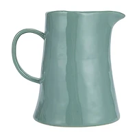 Hello Honey® 8" Blue Hand-Painted Wax Relief Pattern Stoneware Pitcher