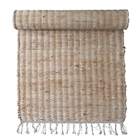 Hello Honey® Natural Boho Woven Jute & Cotton Floor Runner Rug with Fringe, 96" x 30"