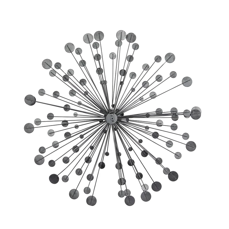 Silver Metal Starburst Modern Wall Décor Set