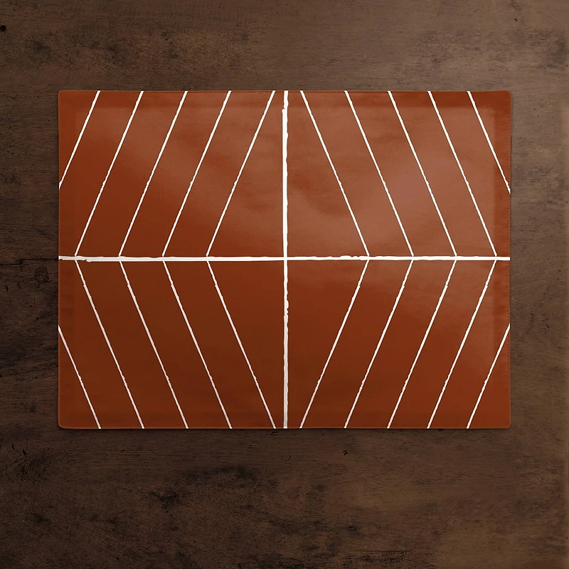 Burnt Orange Stripe 18" x 14" Cotton Twill Placemat