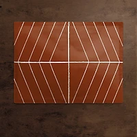 Burnt Orange Stripe 18" x 14" Cotton Twill Placemat