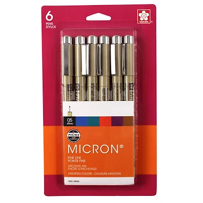 Pigma® Micron™ 05 Fine Line Pen 6 Color Set