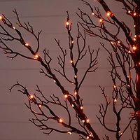 5ft. Pre-Lit Halloween Minimalist Twig Artificial Fall Tree with 240 Orange & Purple LED Lights